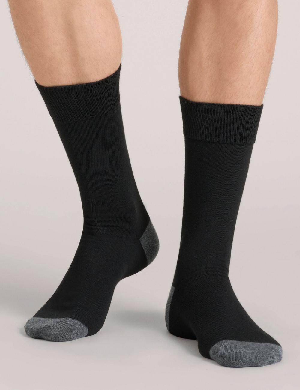 Black Men Ted Baker 6 Pack Contrast Heel Toe Crew Socks | NZ  SLJA-50632