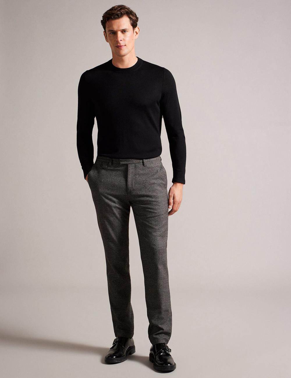 Black Men Ted Baker CARNBY - Pure Wool Crew Neck Jumpers | NZ  NSOC-12547