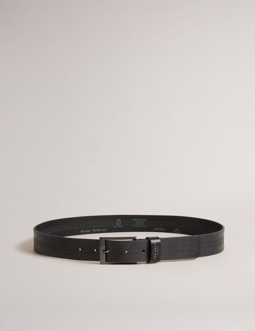 Black Men Ted Baker CRISIC - Stitch Detail Leather Belts | NZ  DXPE-90682