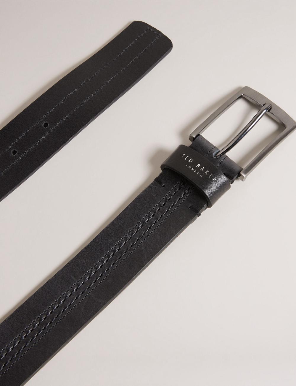 Black Men Ted Baker CRISIC - Stitch Detail Leather Belts | NZ  DXPE-90682