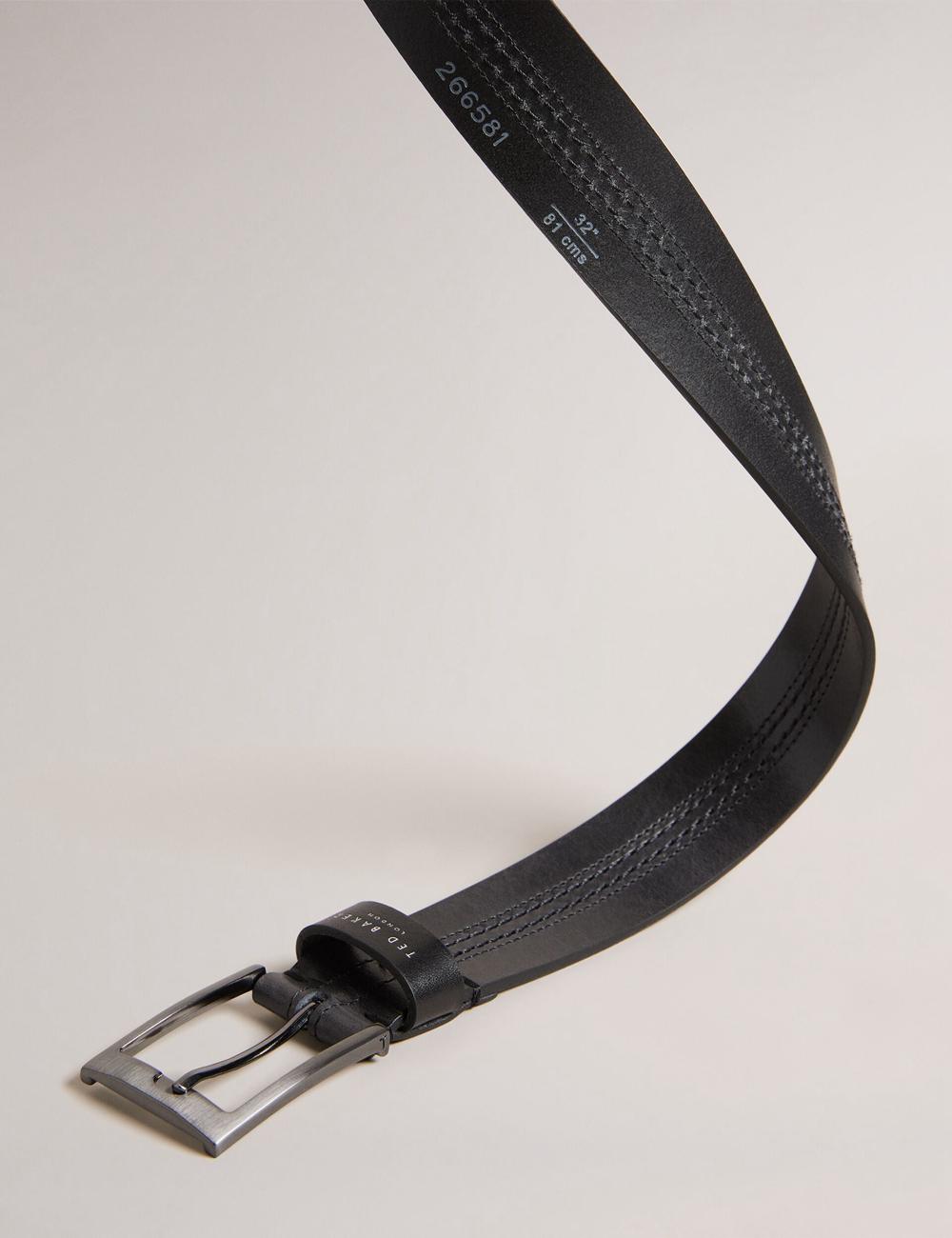 Black Men Ted Baker CRISIC - Stitch Detail Leather Belts | NZ  DXPE-90682