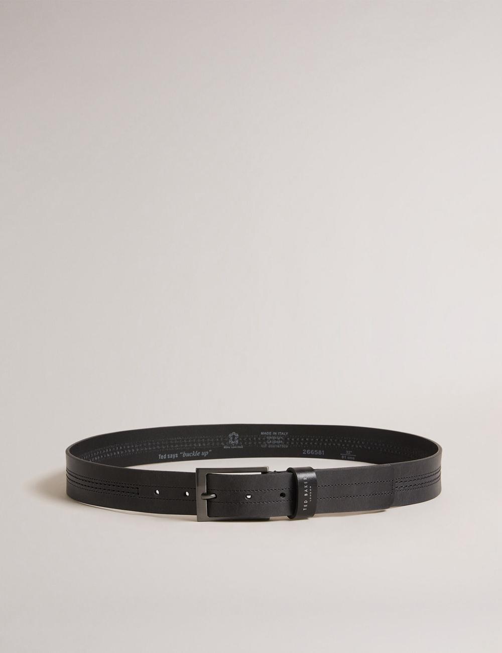 Black Men Ted Baker CRISIC - Stitch Detail Leather Belts | NZ  DXPE-90682