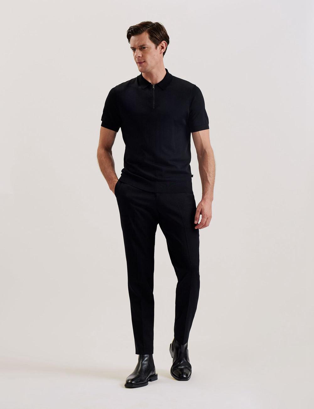 Black Men Ted Baker DALDIN - Zip Collar Stretch Knit Jumpers | NZ  EYUJ-50637