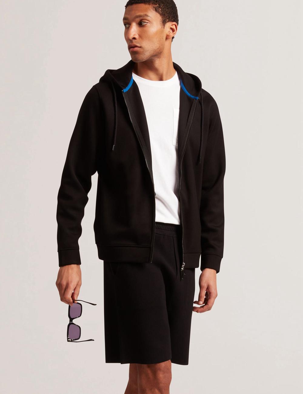 Black Men Ted Baker EPIO - Zip Through Neoprene Hoodies | NZ  WRYH-91253