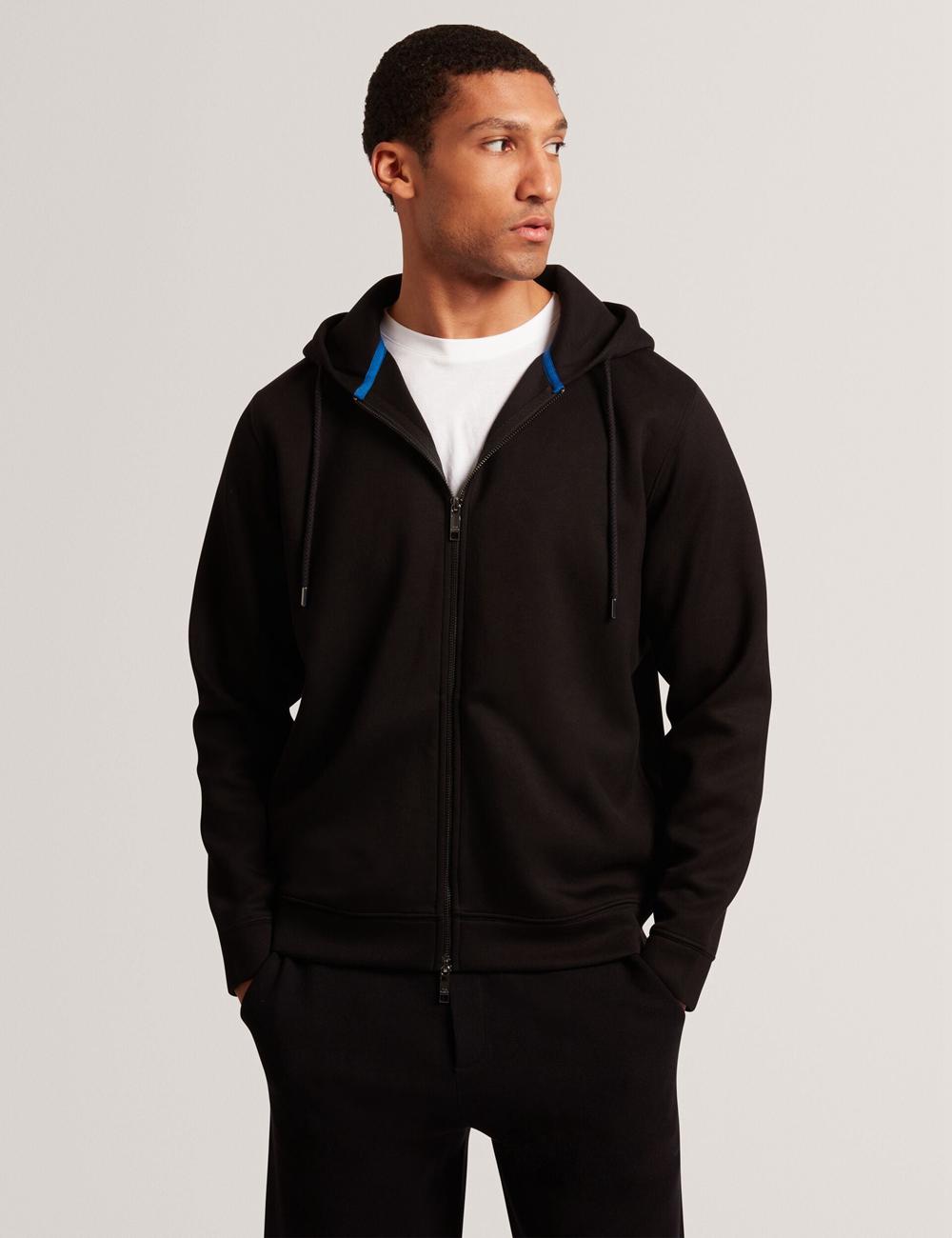 Black Men Ted Baker EPIO - Zip Through Neoprene Hoodies | NZ  WRYH-91253