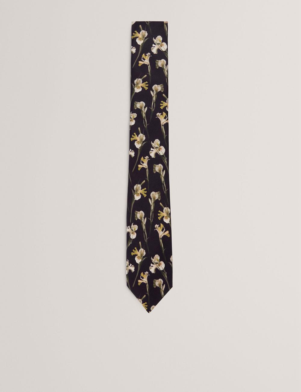 Black Men Ted Baker FRINTON - Orchid Floral Print Silk Ties | NZ  AYZC-71852