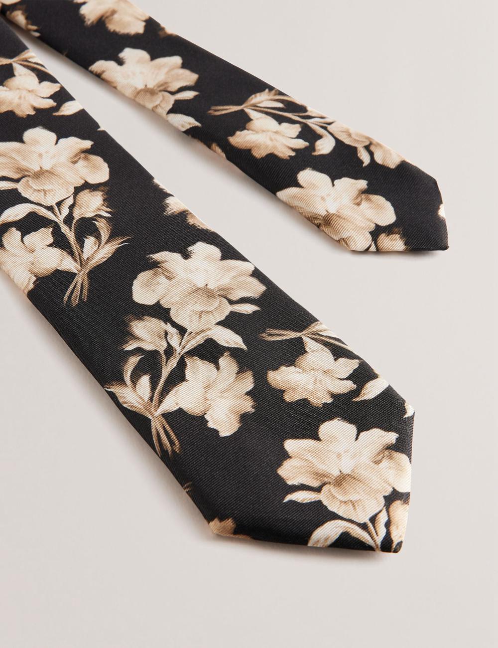 Black Men Ted Baker GOULDE - Two Tone Floral Print Silk Ties | NZ  DRZS-02498