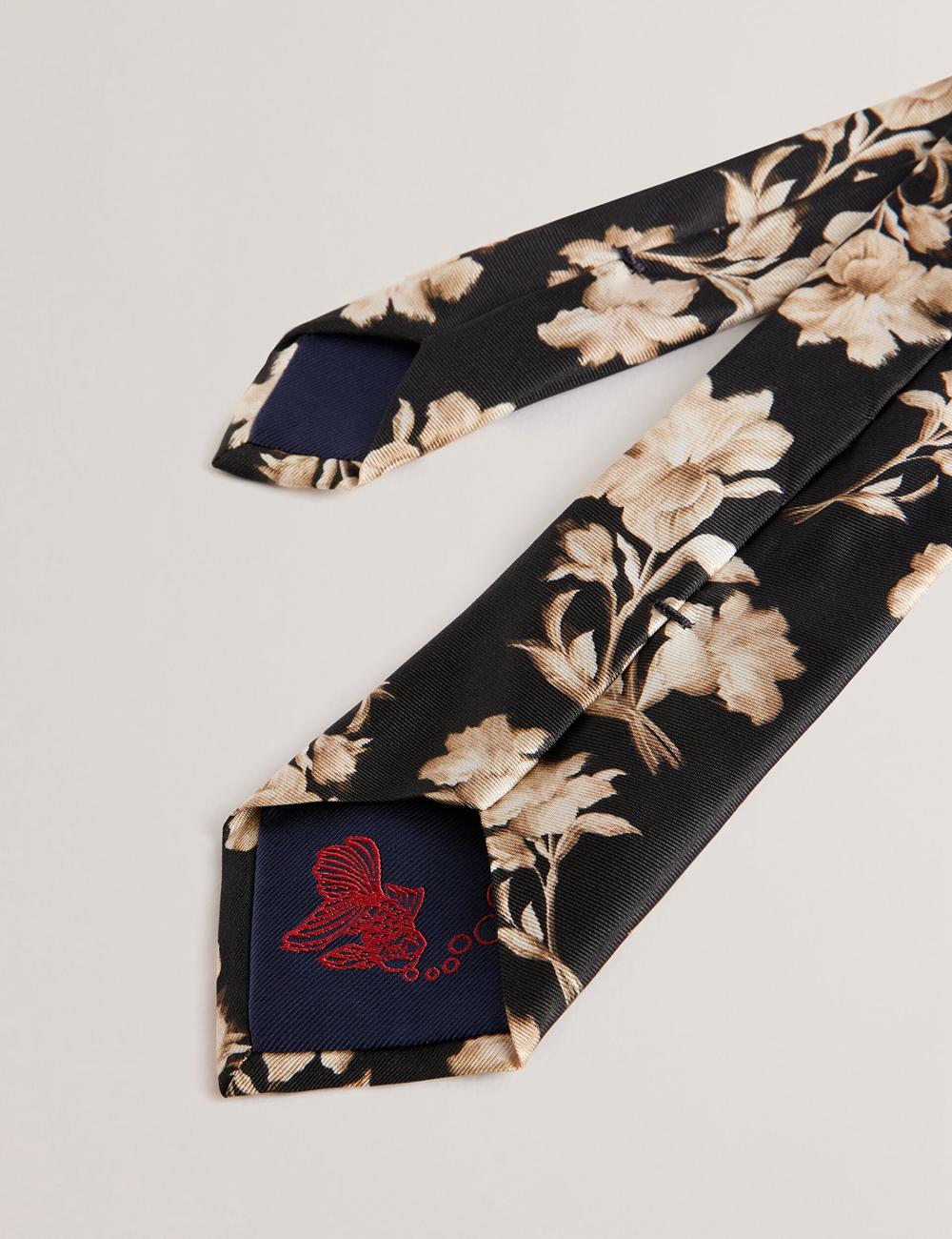 Black Men Ted Baker GOULDE - Two Tone Floral Print Silk Ties | NZ  DRZS-02498