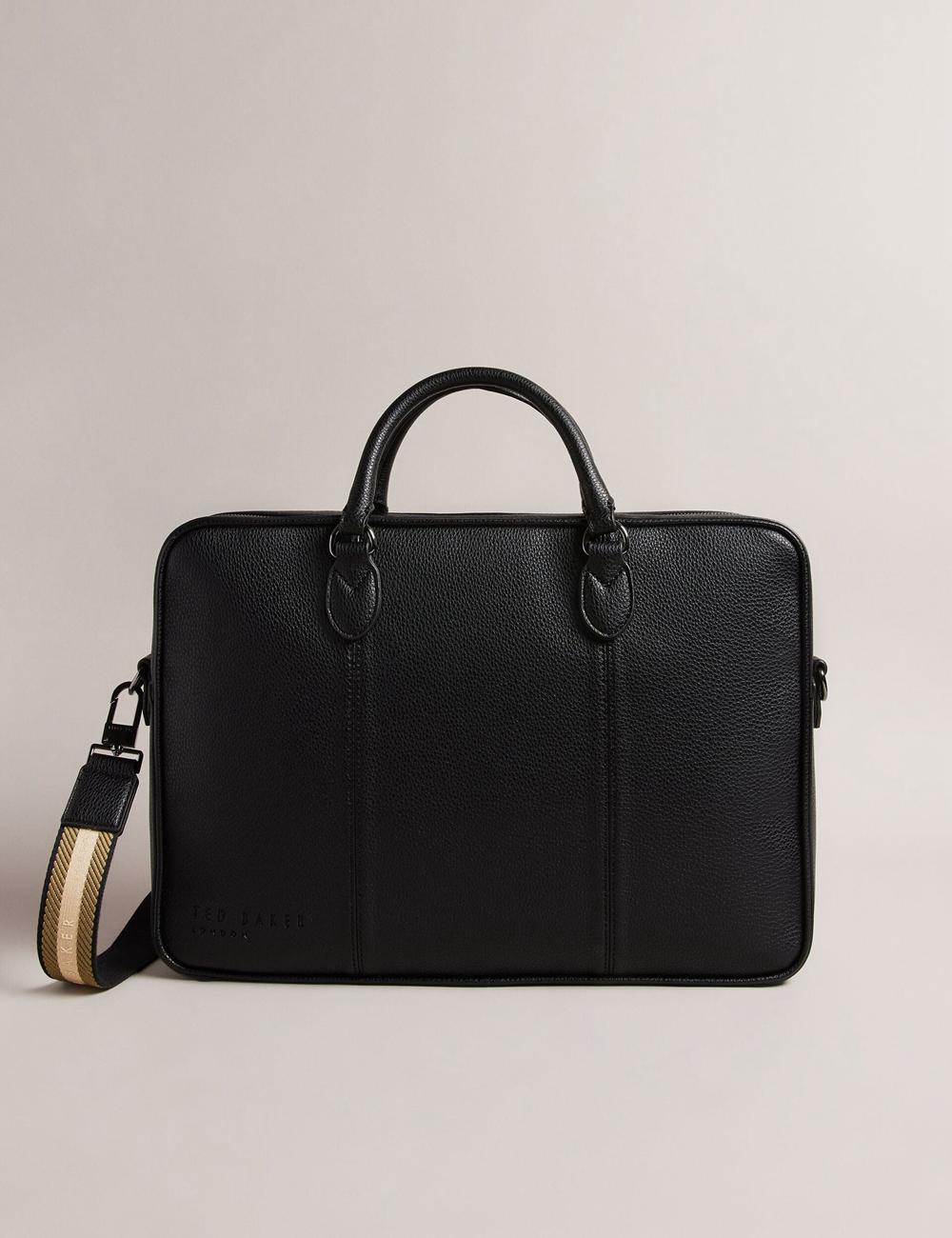 Black Men Ted Baker KADEN - Branded Webbing PU Leather Document Shoulder Bags | NZ  MKND-87594