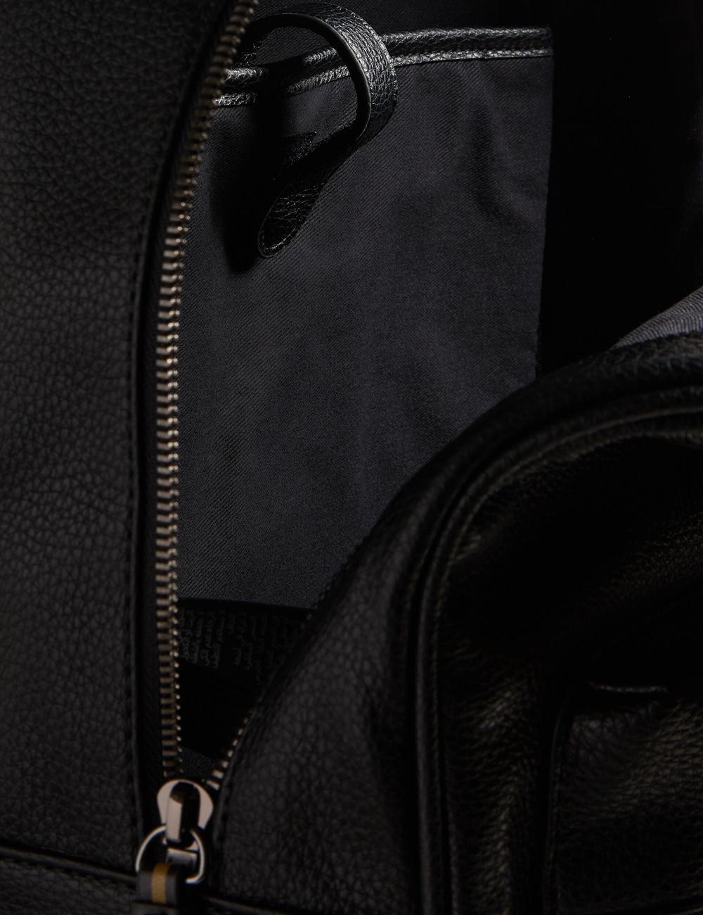 Black Men Ted Baker KAILEB - Webbing Strap Faux Leather Backpacks | NZ  PBOW-36241