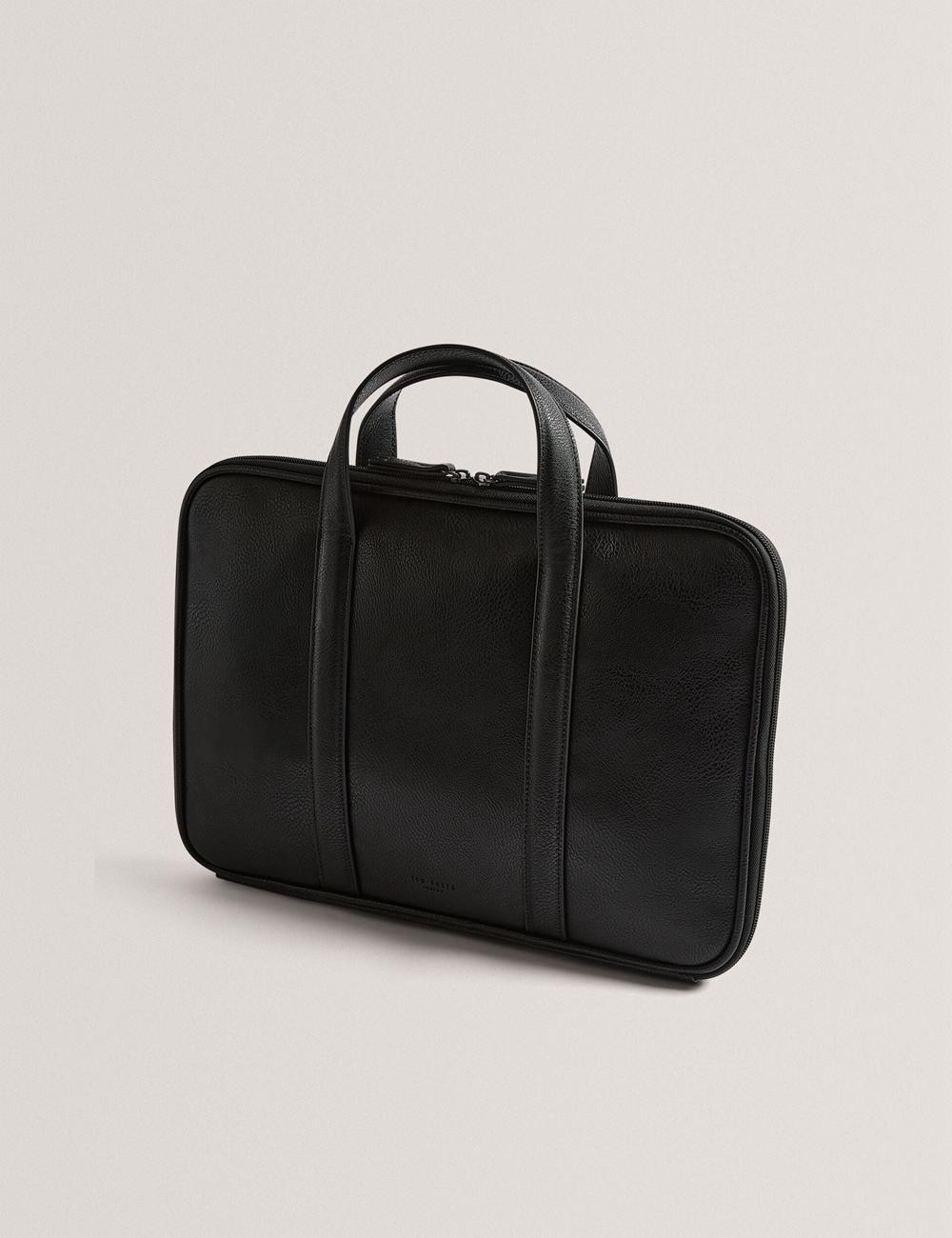 Black Men Ted Baker KEDRIK - Stripe Detail Faux Leather Document Bags | NZ  QIZJ-53694