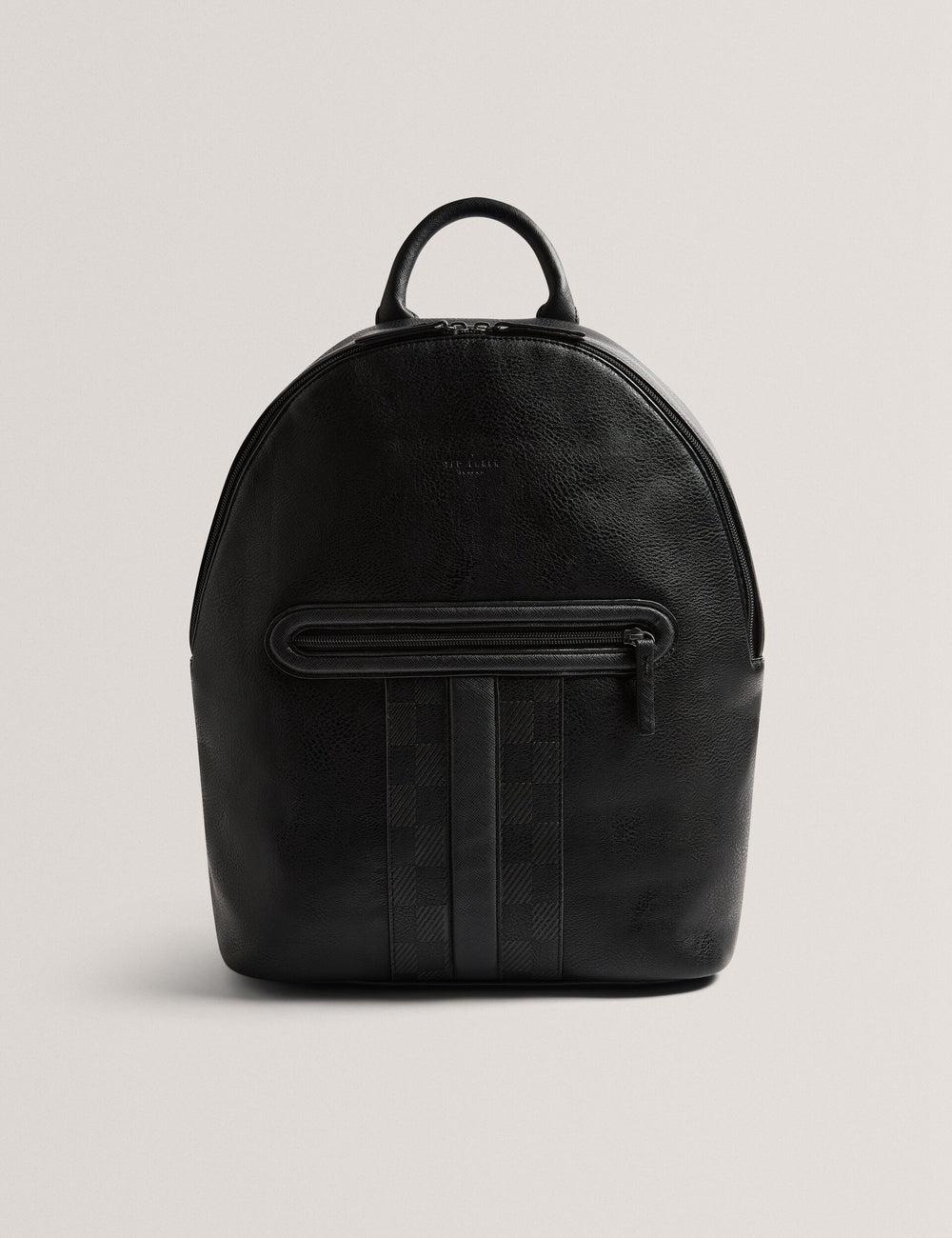 Black Men Ted Baker KEIIGAN - Striped Panel PU Reporter Backpacks | NZ  XLSH-14728