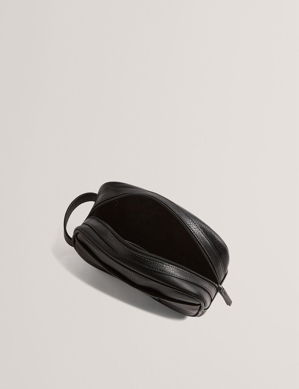 Black Men Ted Baker KEILAB - Faux Leather Striped Panel Wash Bags | NZ  ODPB-62059