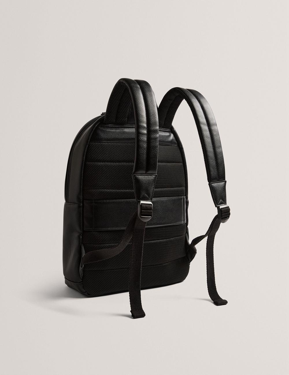 Black Men Ted Baker KEVIIN - Faux Leather Striped Panel Backpacks | NZ  OHLJ-06725