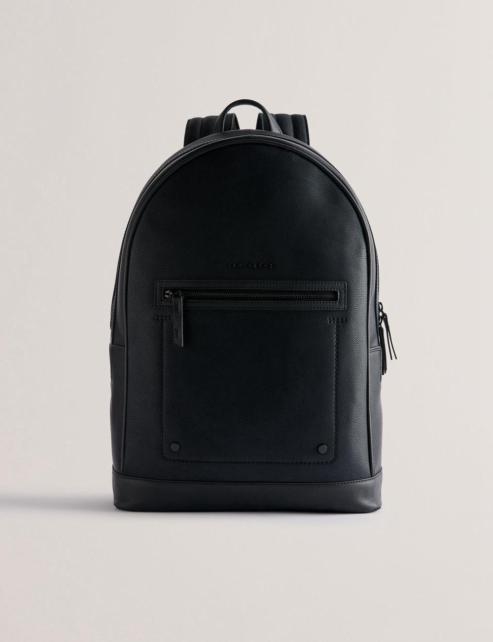 Black Men Ted Baker LANSEN - Textured Bonded Leather Backpacks | NZ  CRJB-85074