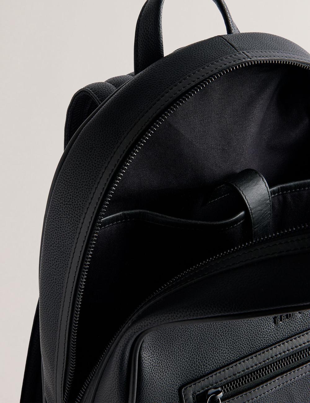 Black Men Ted Baker LANSEN - Textured Bonded Leather Backpacks | NZ  CRJB-85074