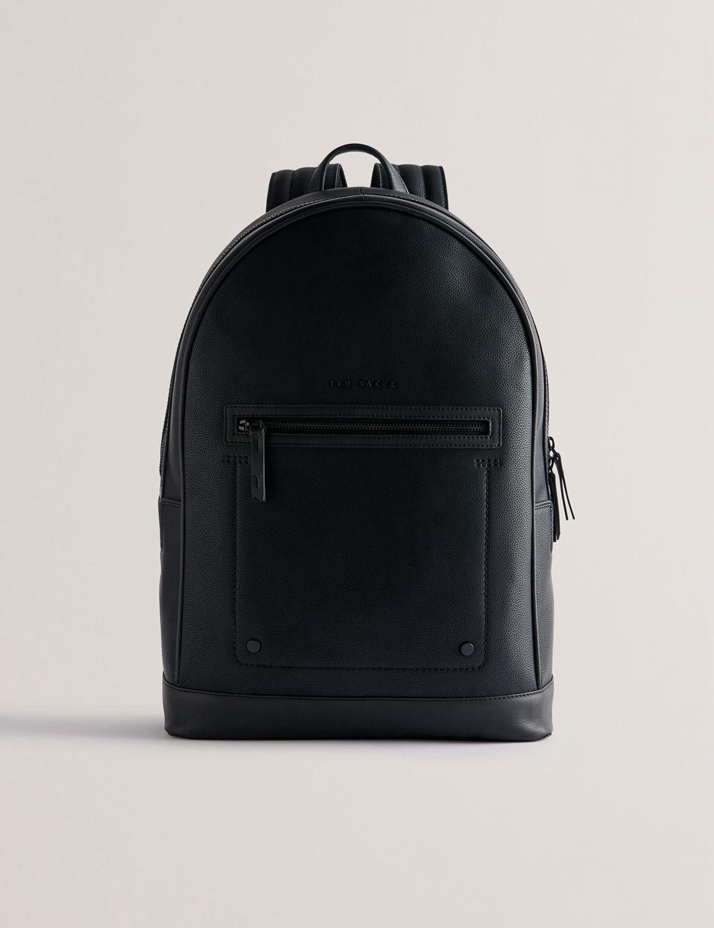 Black Men Ted Baker LANSEN - Textured Bonded Leather Backpacks | NZ  CRJB-85074