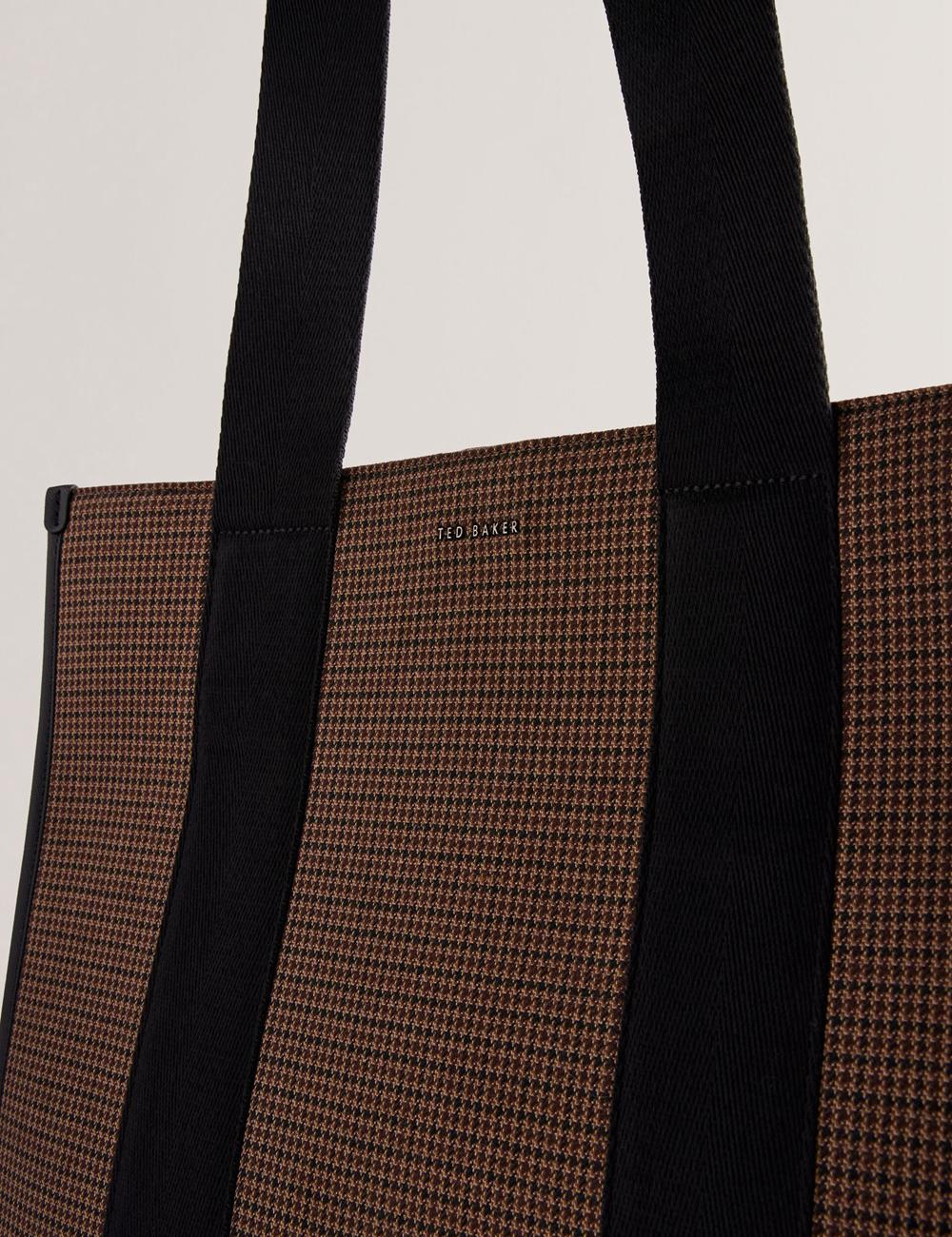 Black Men Ted Baker MALLICK - Check Wool Blend Tall Tote Bags | NZ  RZXW-72639
