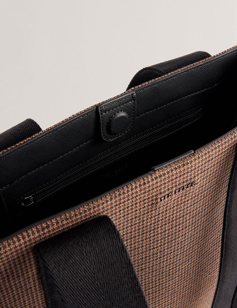 Black Men Ted Baker MALLICK - Check Wool Blend Tall Tote Bags | NZ  RZXW-72639