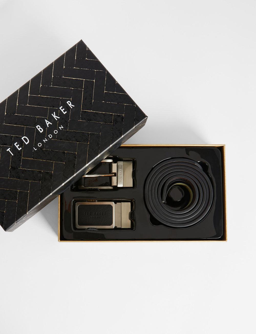 Black Men Ted Baker RATE - Faux Leather Belt Gift Set Belts | NZ  MFVR-87926