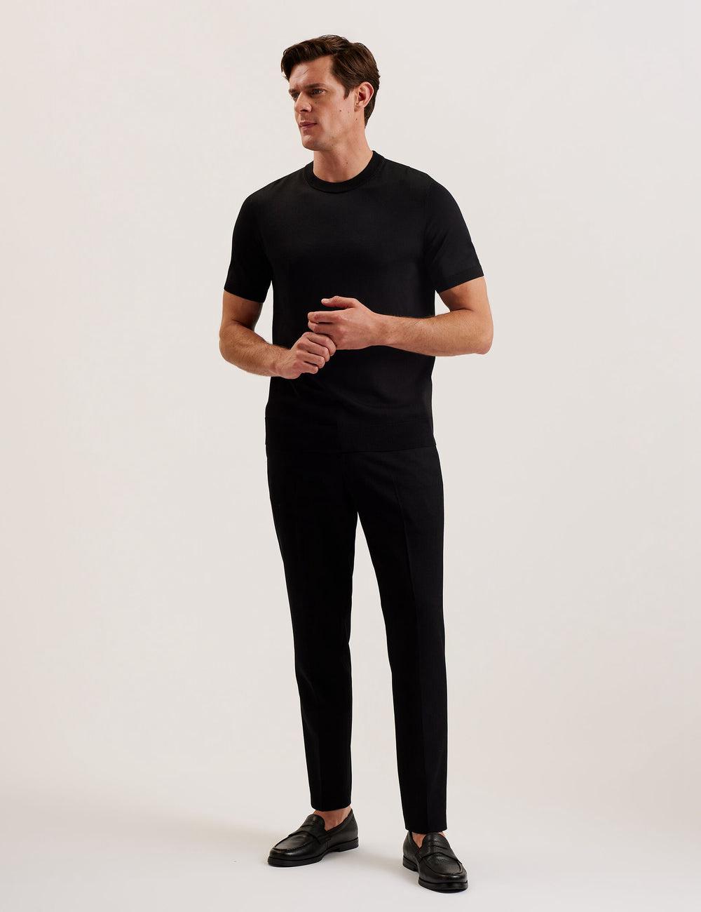 Black Men Ted Baker REYON - Rayon Crew Neck Short Sleeve T-Shirts | NZ  VLKX-08147