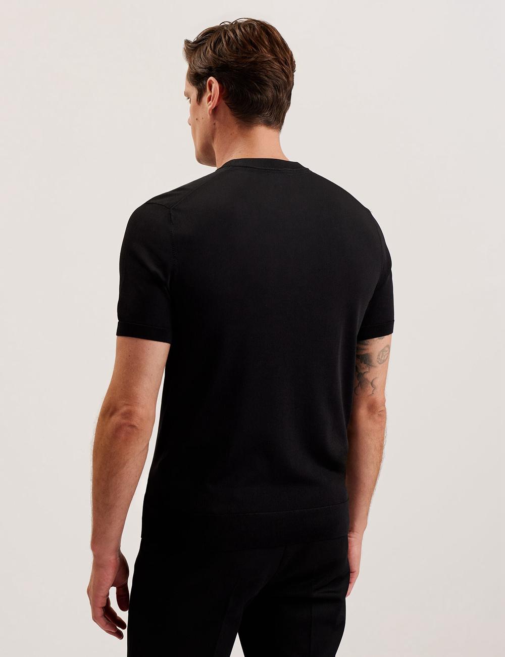 Black Men Ted Baker REYON - Rayon Crew Neck Short Sleeve T-Shirts | NZ  VLKX-08147