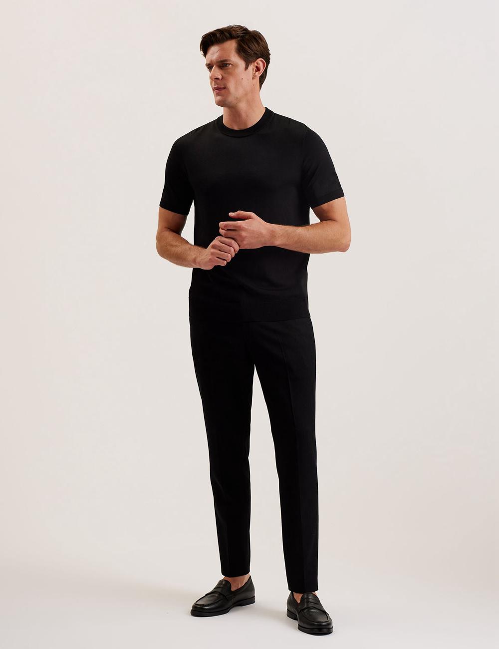 Black Men Ted Baker REYON - Rayon Crew Neck Short Sleeve T-Shirts | NZ  VLKX-08147