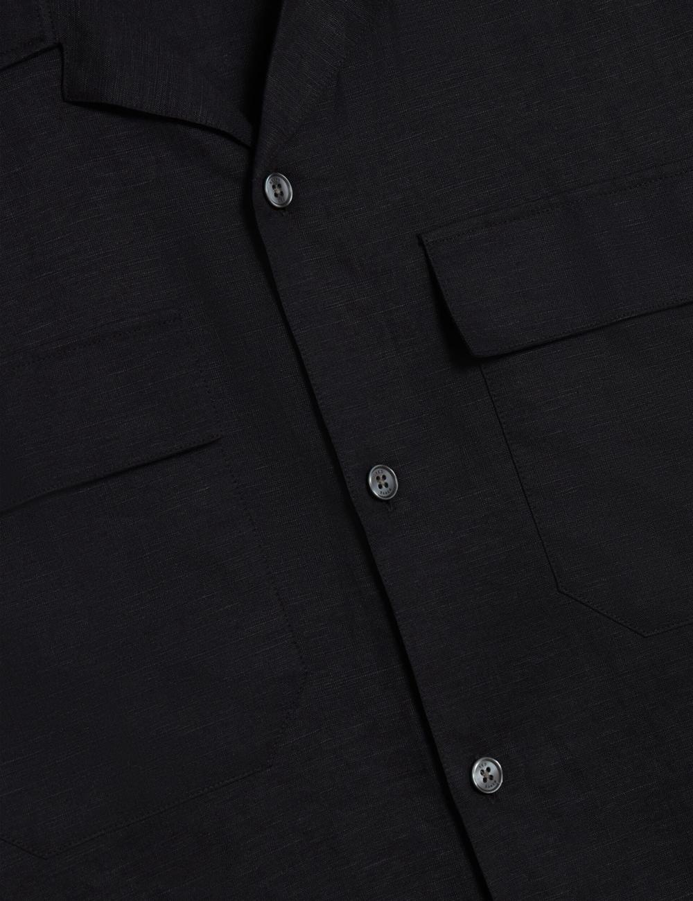 Black Men Ted Baker WHETHER - Short Sleeve Regular Fit Double Pocket Casual Shirts | NZ  CKAX-78901