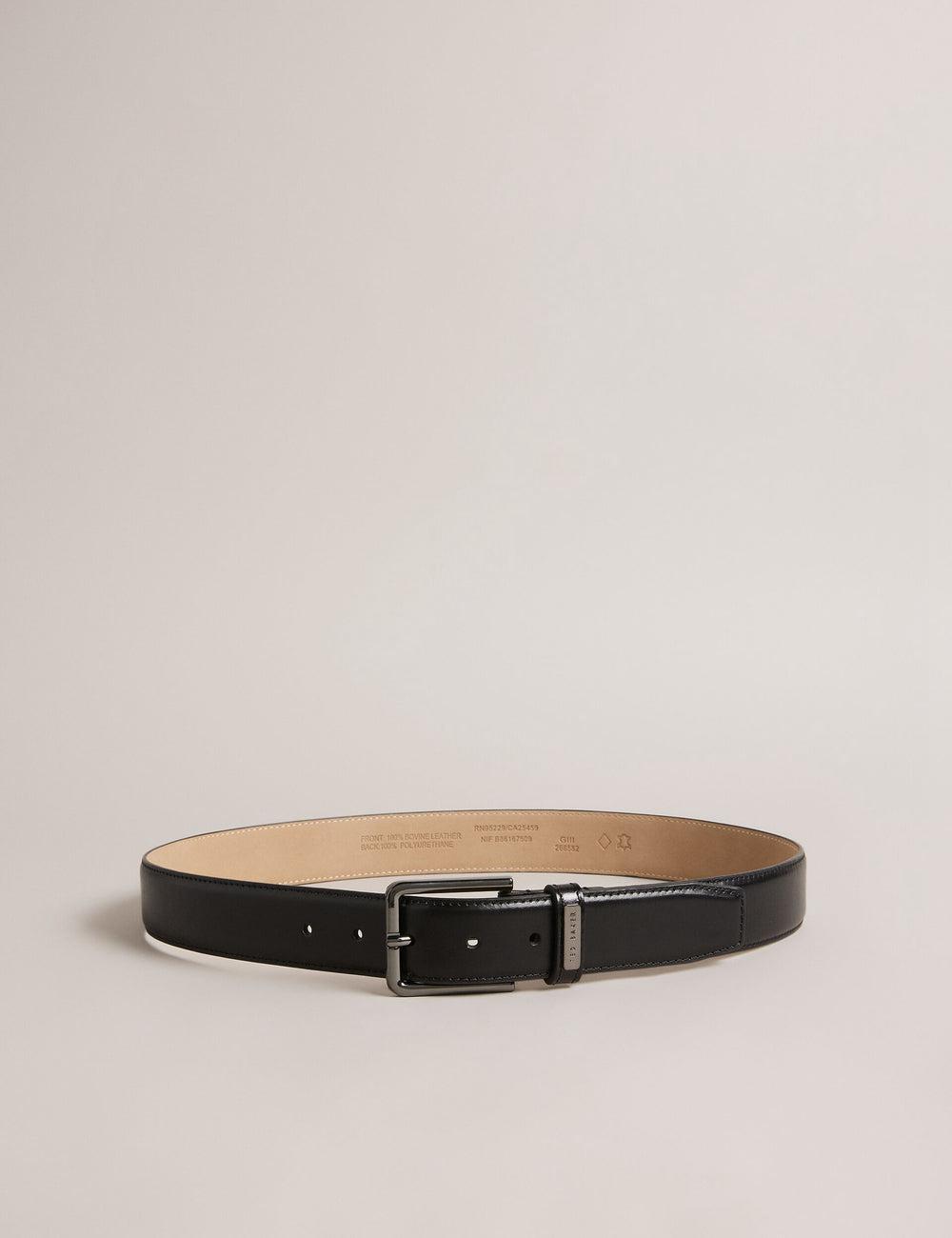 Black Men Ted Baker WIZERD | NZ  Polished Leather With Logo Hardware Belts | NZ  VEHJ-19078