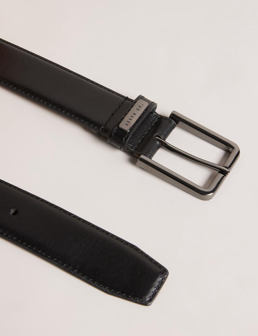 Black Men Ted Baker WIZERD | NZ  Polished Leather With Logo Hardware Belts | NZ  VEHJ-19078