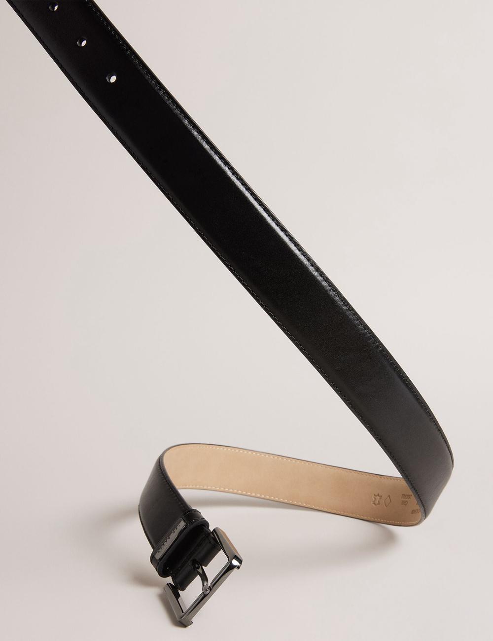 Black Men Ted Baker WIZERD | NZ  Polished Leather With Logo Hardware Belts | NZ  VEHJ-19078