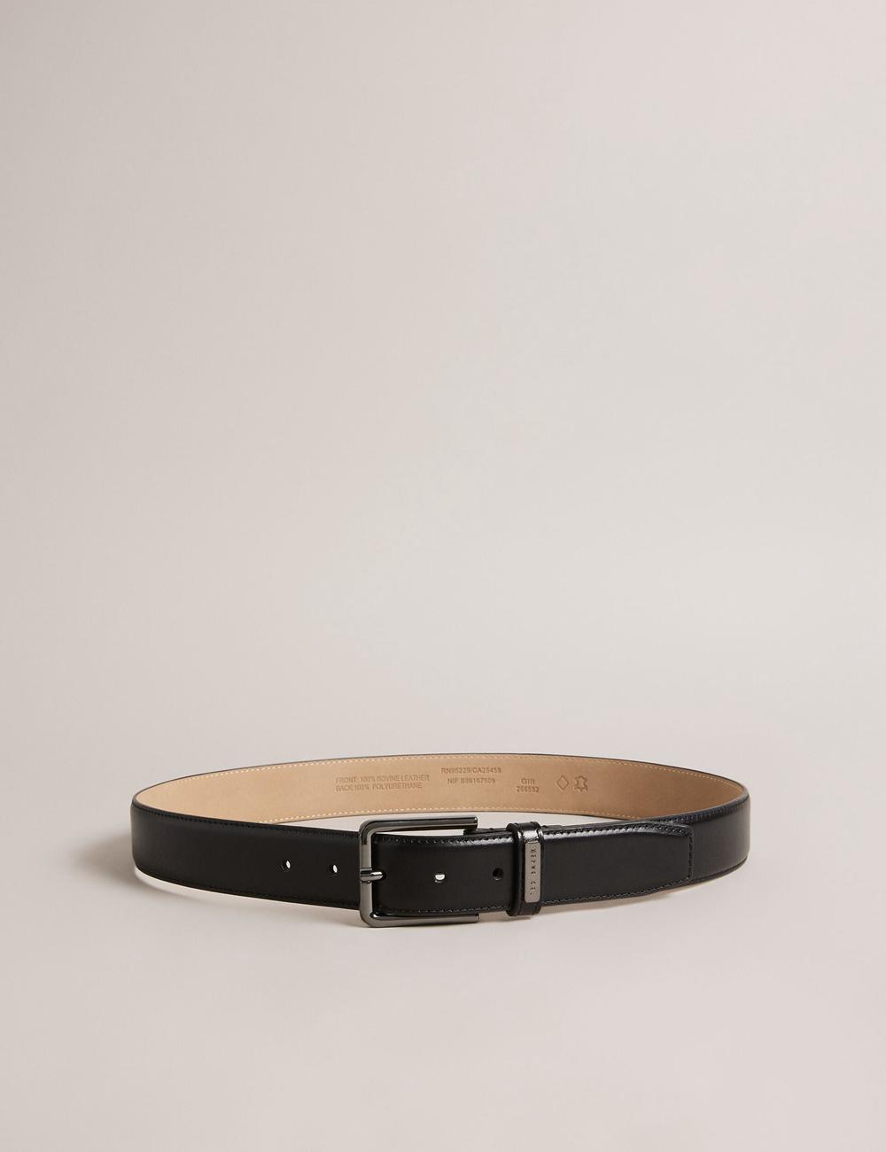 Black Men Ted Baker WIZERD | NZ  Polished Leather With Logo Hardware Belts | NZ  VEHJ-19078