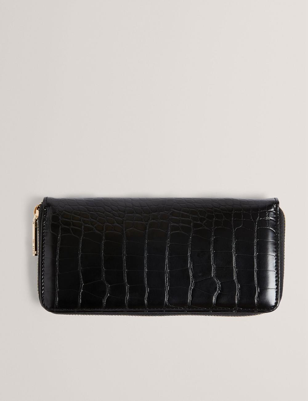 Black Women Ted Baker ABBYYI - Croc Effect Slim Travel Jewellery Case Wash Bags | NZ  PBCT-96278