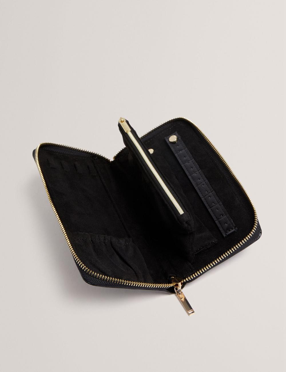Black Women Ted Baker ABBYYI - Croc Effect Slim Travel Jewellery Case Wash Bags | NZ  PBCT-96278