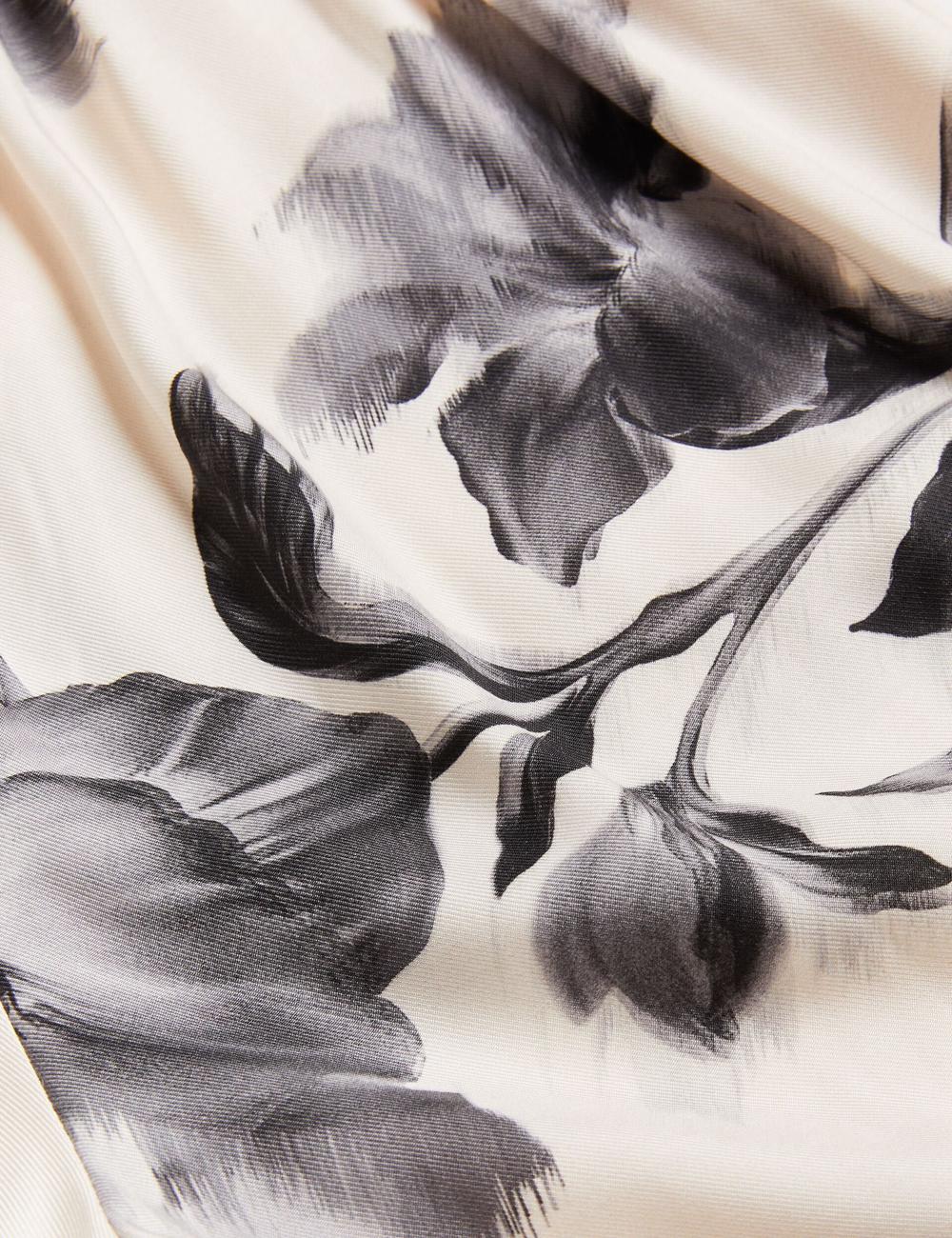 Black Women Ted Baker AWYNA - Floral Print Pull-On Wide Leg Trousers | NZ  NUMT-69104