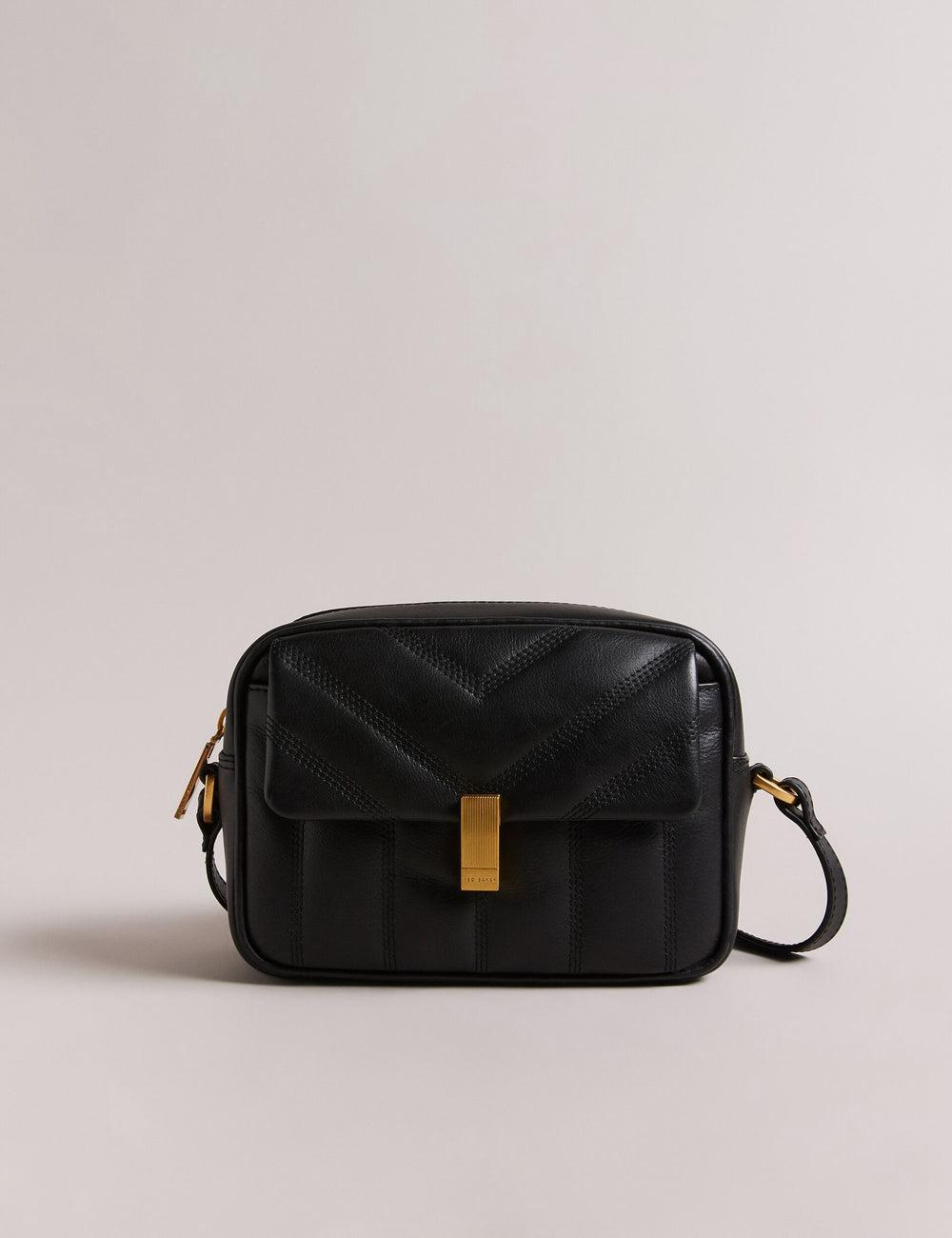 Black Women Ted Baker AYALILY - Quilted Leather Camera With Front Pocket Camera Bag | NZ  HDJO-24106