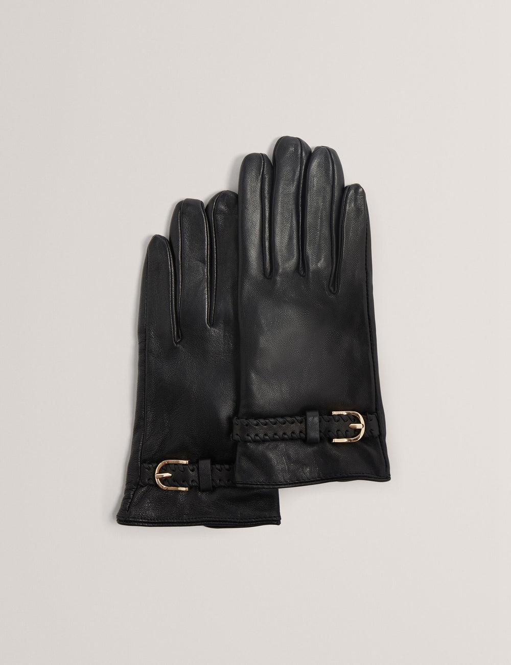 Black Women Ted Baker CLAIREL - Buckle Cuff Leather Gloves | NZ  BXYL-97163