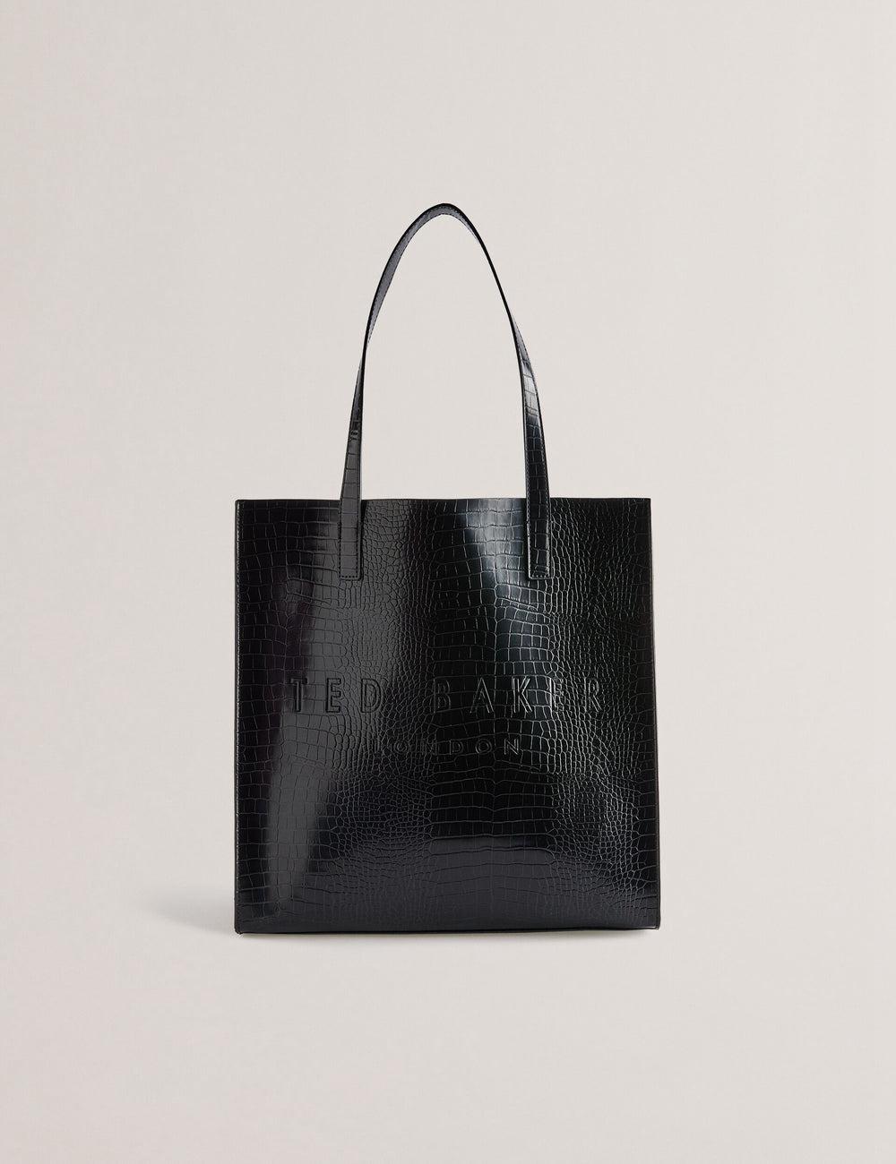 Black Women Ted Baker CROCCON - Large Croc Texture Icon Tote Bags | NZ  SAZB-37519