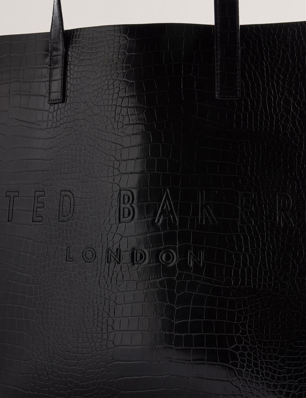 Black Women Ted Baker CROCCON - Large Croc Texture Icon Tote Bags | NZ  SAZB-37519