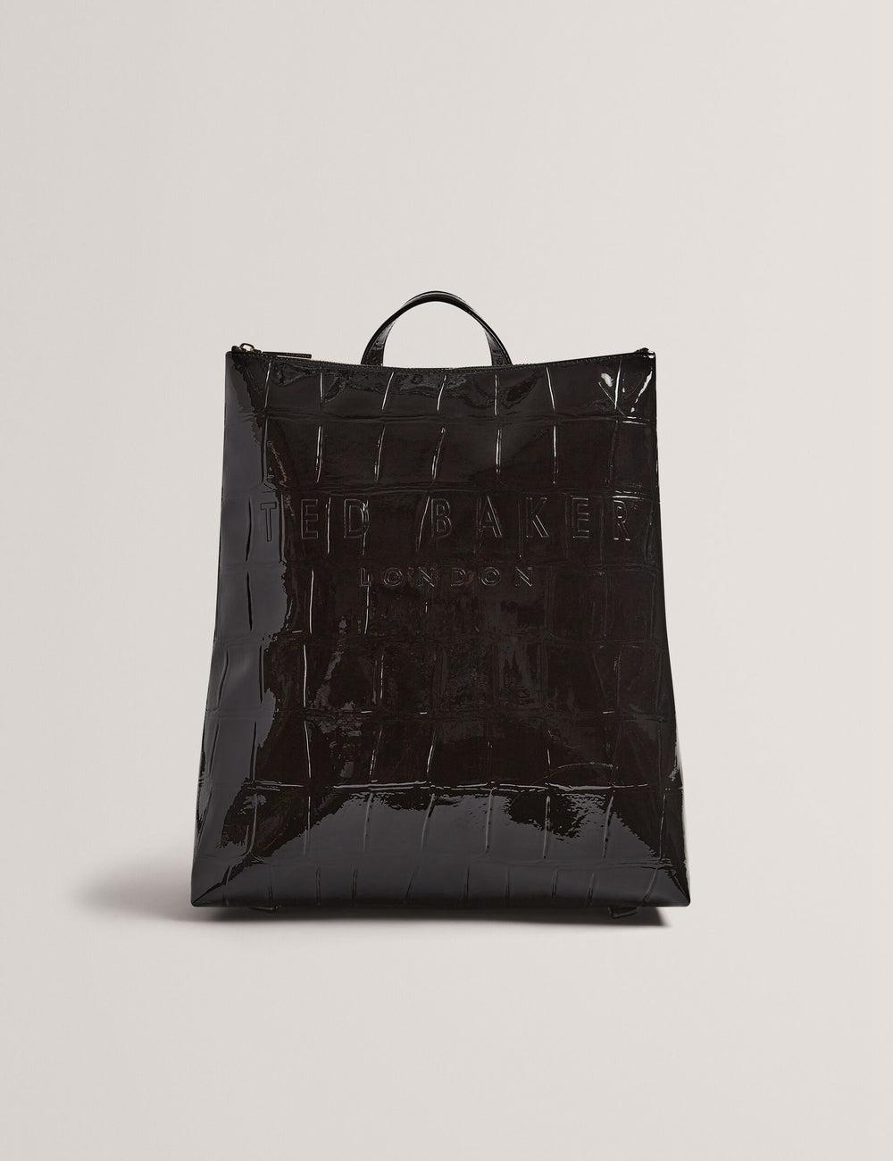 Black Women Ted Baker CROCLEE - Croc Effect Faux Leather Backpack Backpacks | NZ  KVLY-47032