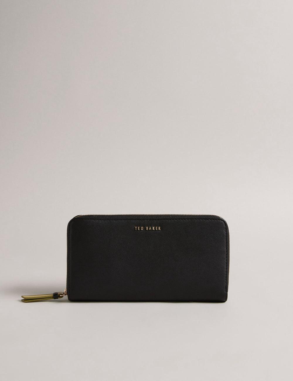 Black Women Ted Baker DARCIEA - Smooth Leather Zip Around Large Purses | NZ  OPSJ-16398