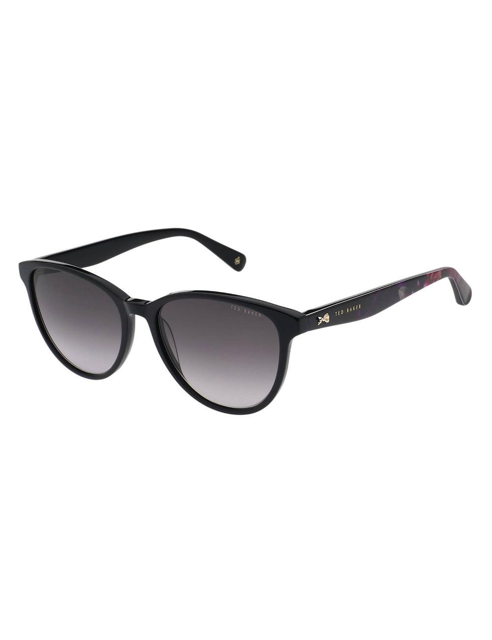 Black Women Ted Baker FLORI - Classic Round Print Detail Sunglasses | NZ  XIER-08165