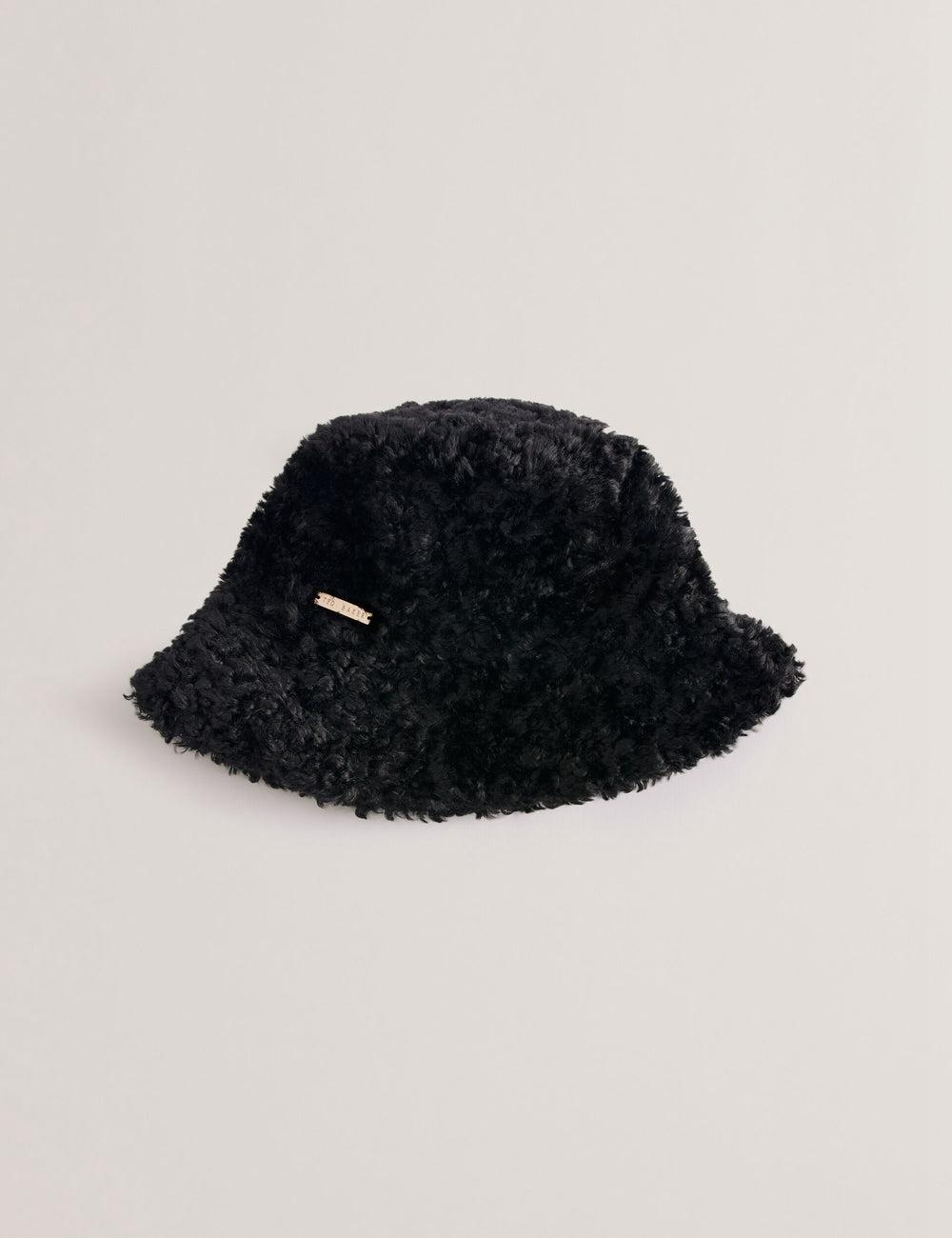 Black Women Ted Baker FLUFFYI - Faux Shearling Wide Brim Bucket Hats | NZ  DCNJ-65321
