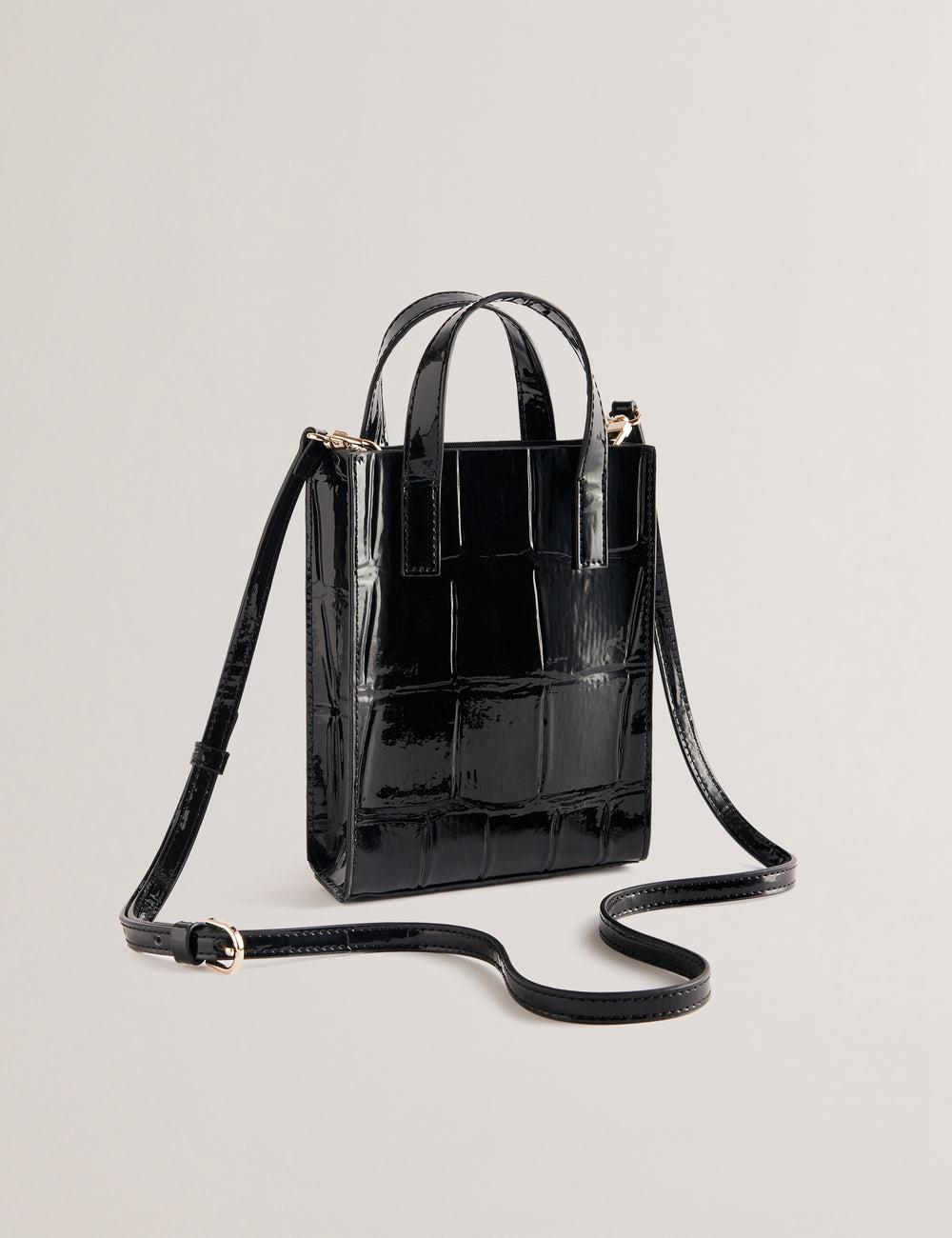 Black Women Ted Baker GATOCON - Mini Croc Effect Patent Tote Bags | NZ  CNYA-64835