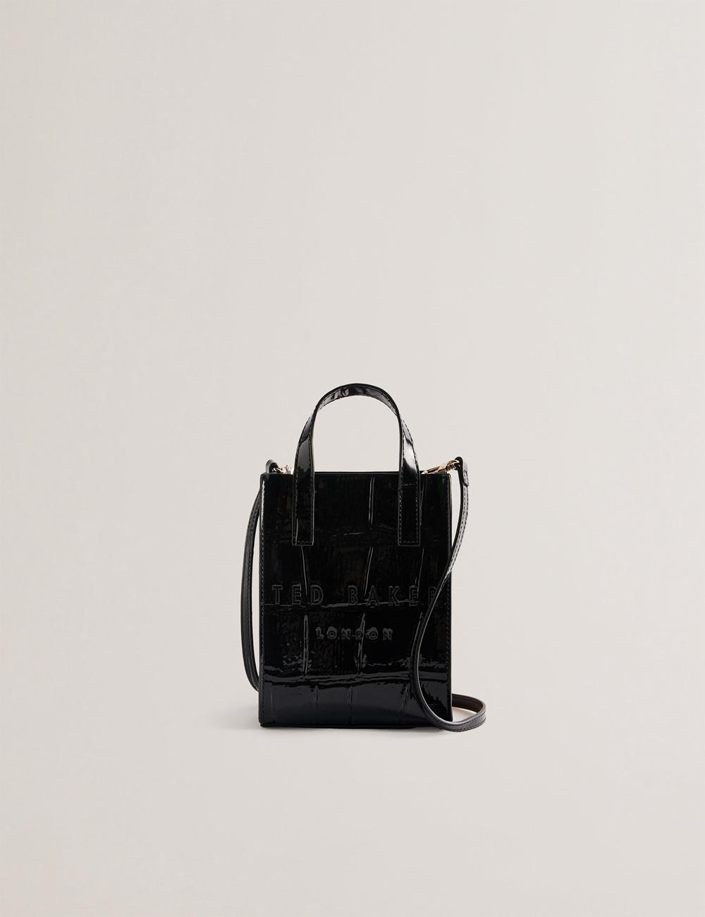 Black Women Ted Baker GATOCON - Mini Croc Effect Patent Tote Bags | NZ  CNYA-64835