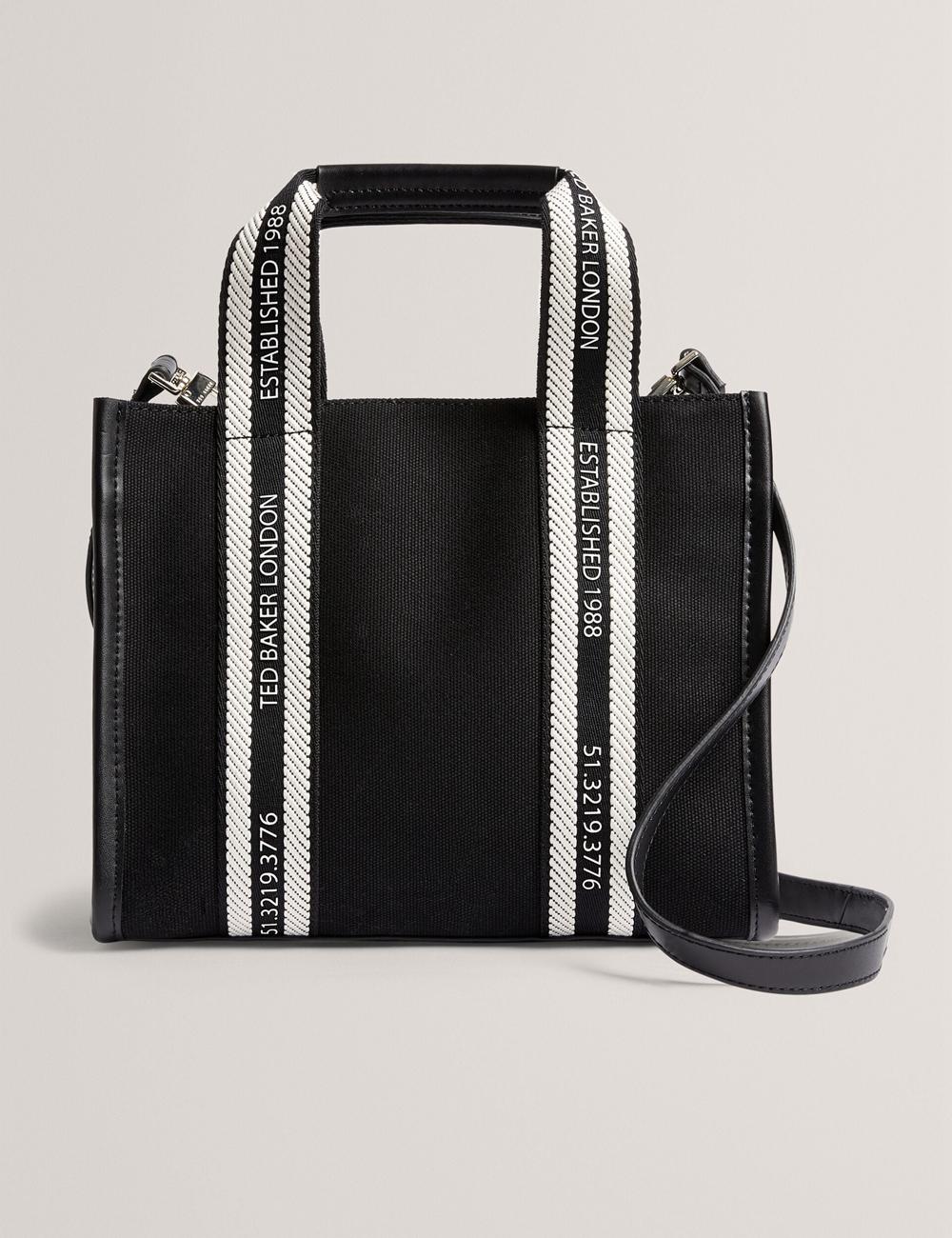 Black Women Ted Baker GEORJEA - Branded Webbing Canvas Small Tote Bags | NZ  CTKZ-08657