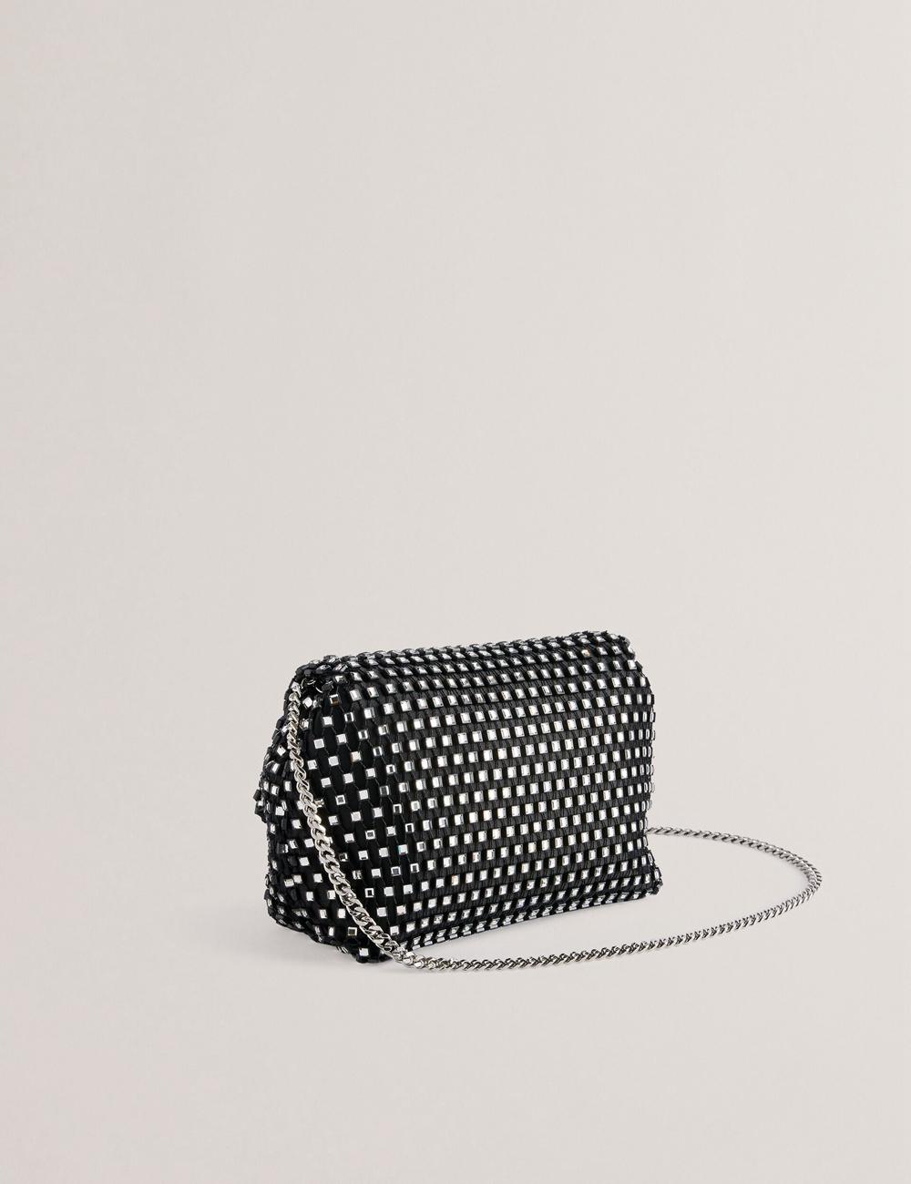 Black Women Ted Baker GLITSZI - Crystal Cage Mini Crossbody Bags | NZ  HQPS-91527