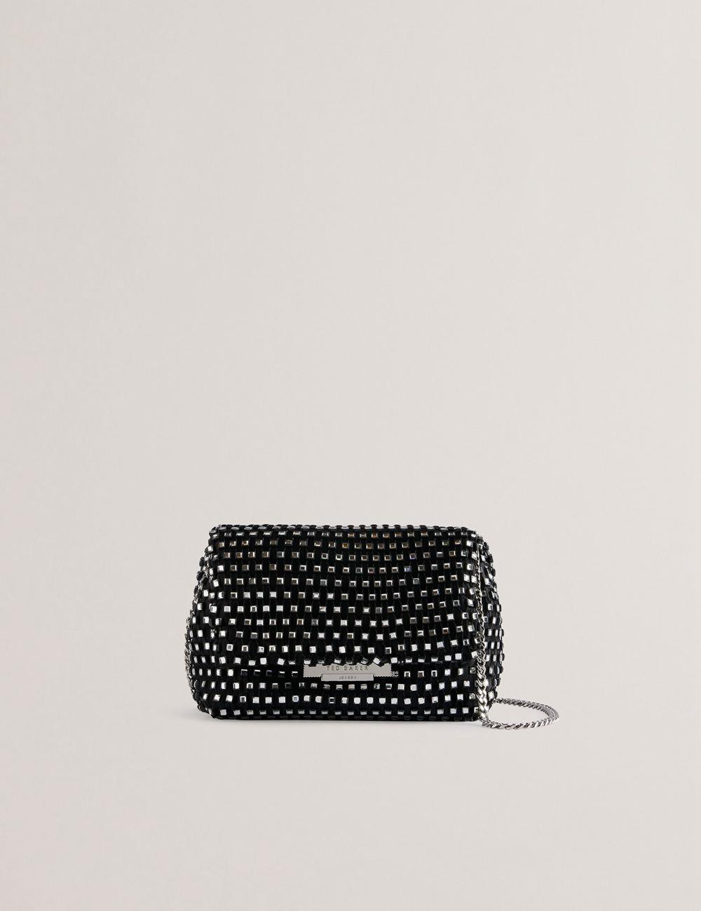 Black Women Ted Baker GLITSZI - Crystal Cage Mini Crossbody Bags | NZ  HQPS-91527