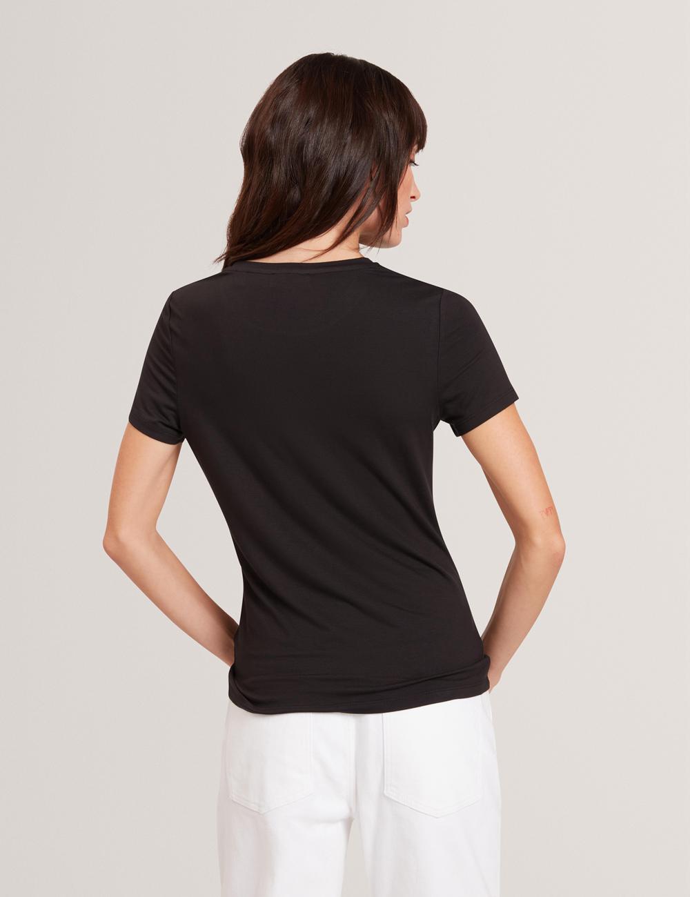 Black Women Ted Baker GORGAA - Floral Graphic Fitted Short Sleeve T-Shirts | NZ  BJIF-17904