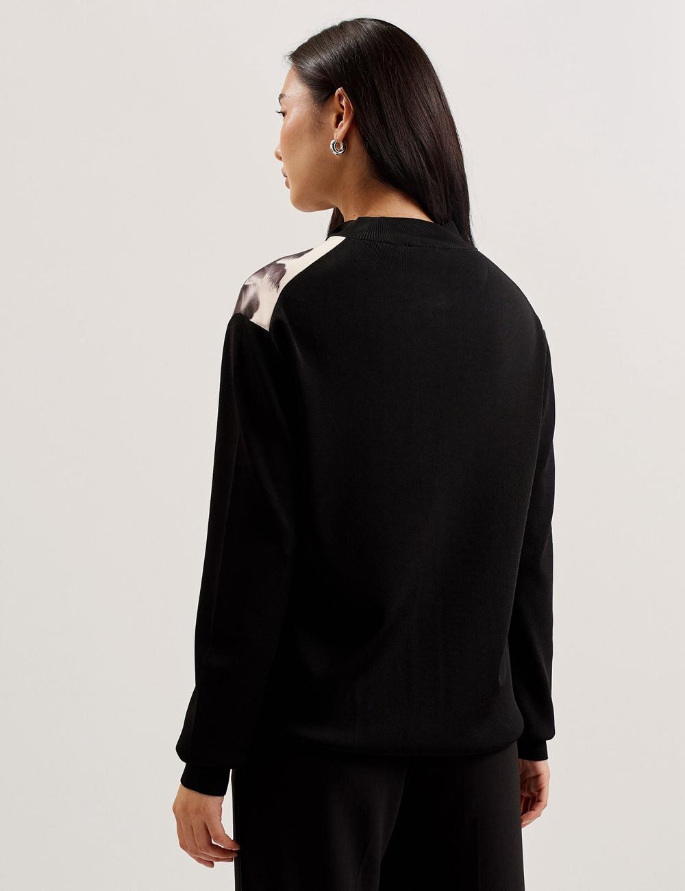 Black Women Ted Baker GWEENN - Monochrome Print Woven Front Cardigans | NZ  ZSWR-12876